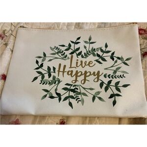 Live Happy Make Up Bag,Pouch, Money Bag, Storage Crafting Bag canvas bag